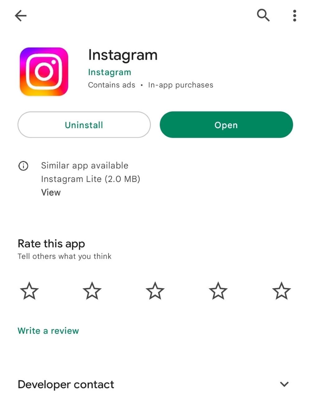 Reinstall Instagram on Android Device