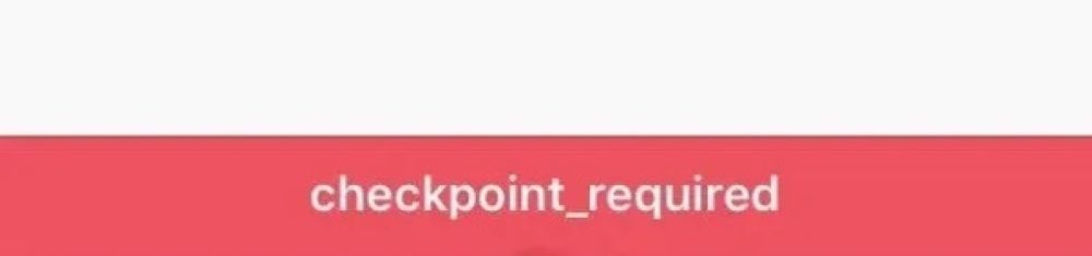 Checkpoint Required Error