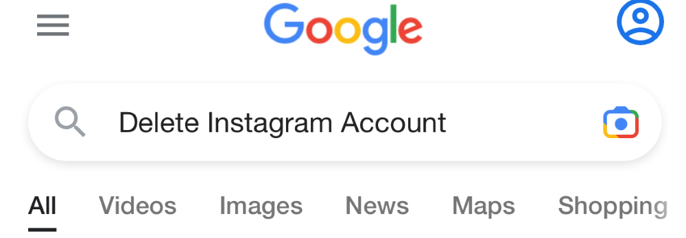 Search "delete Instagram account" on Google