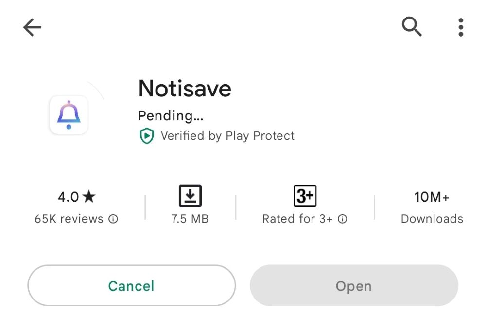 Go to Google Play to download Notisave