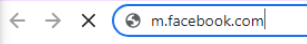 Signing in to “m.facebook.com”