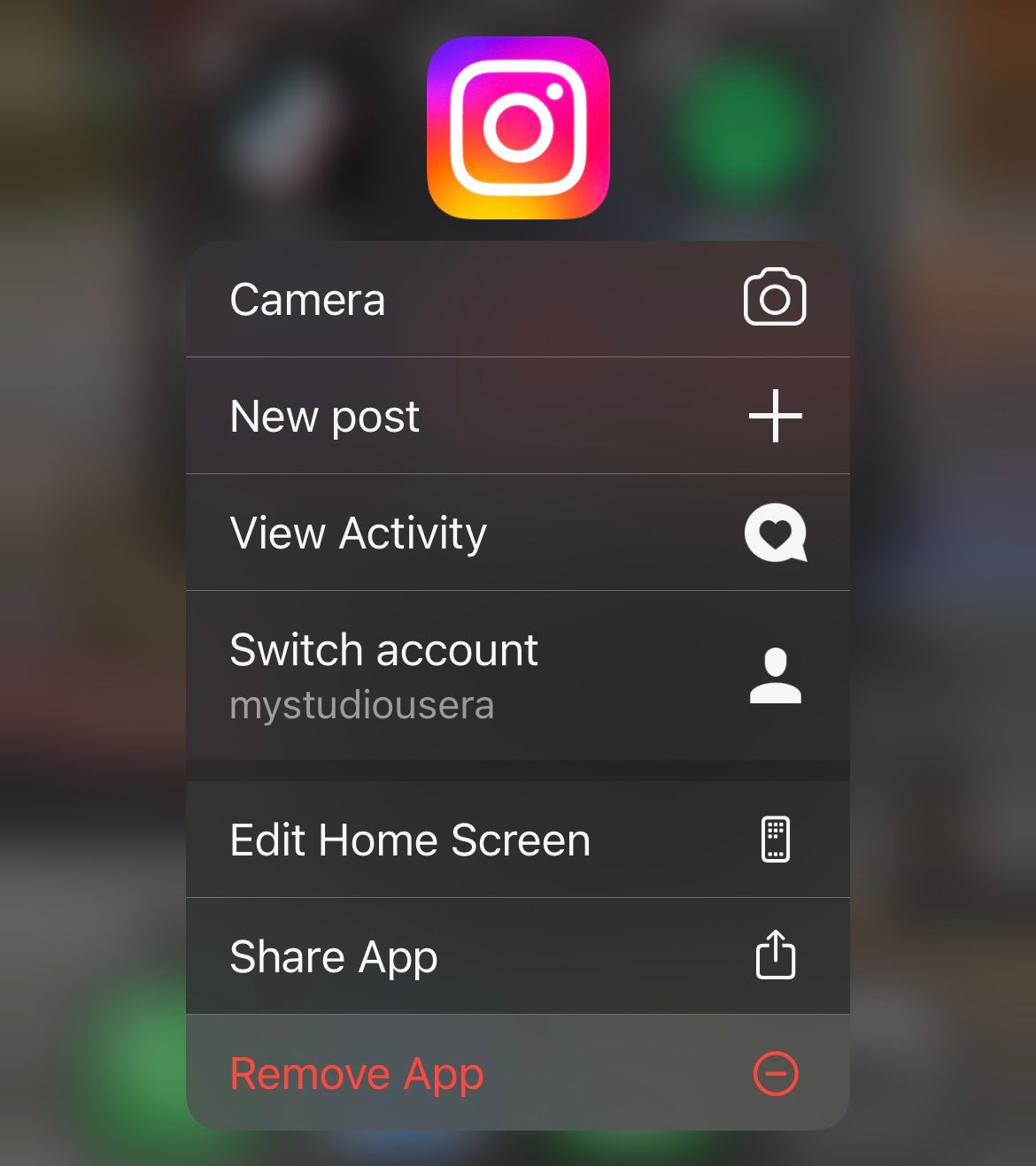 Uninstall Instagram App on iOS Device