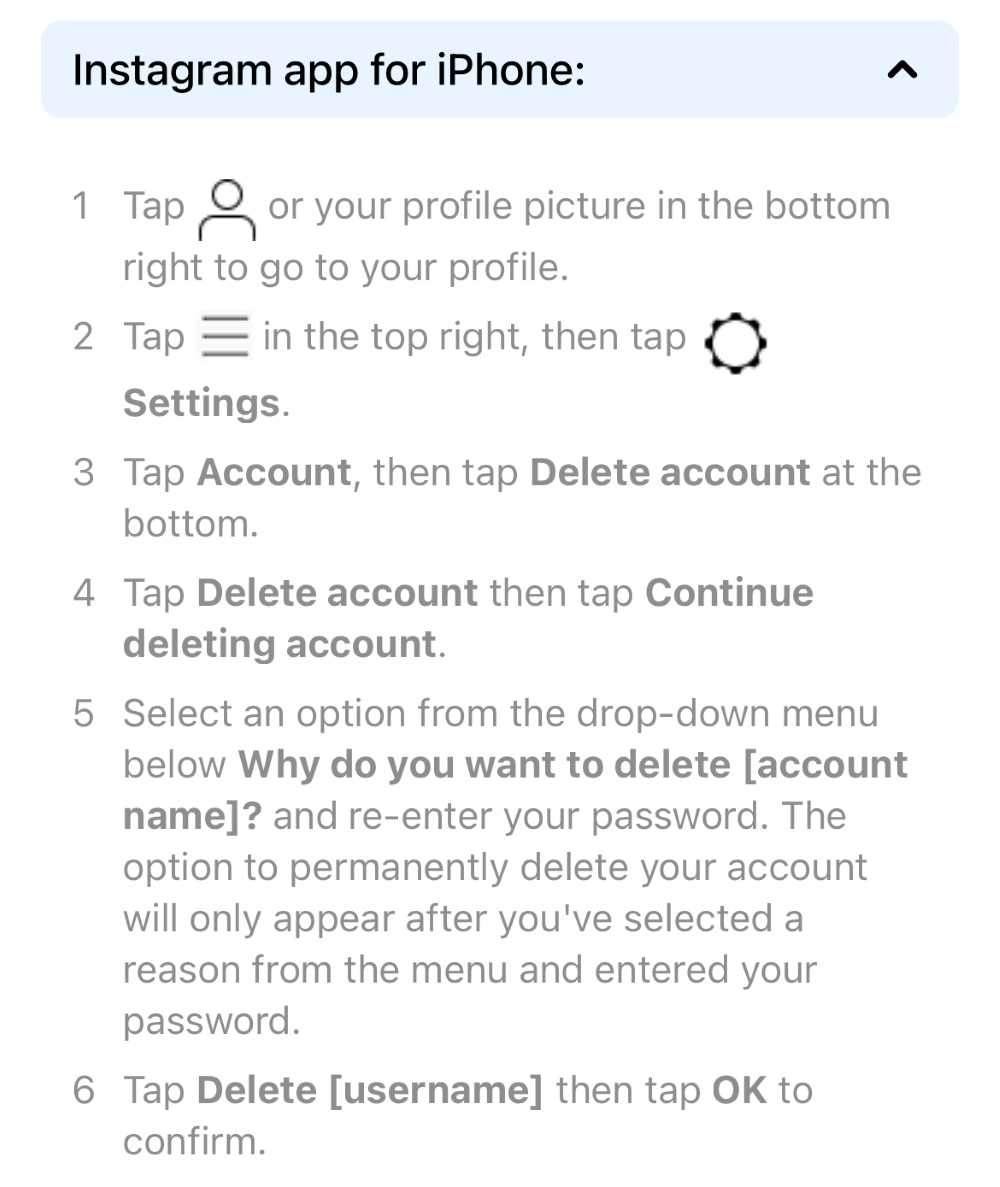 Deleting Account Instructions