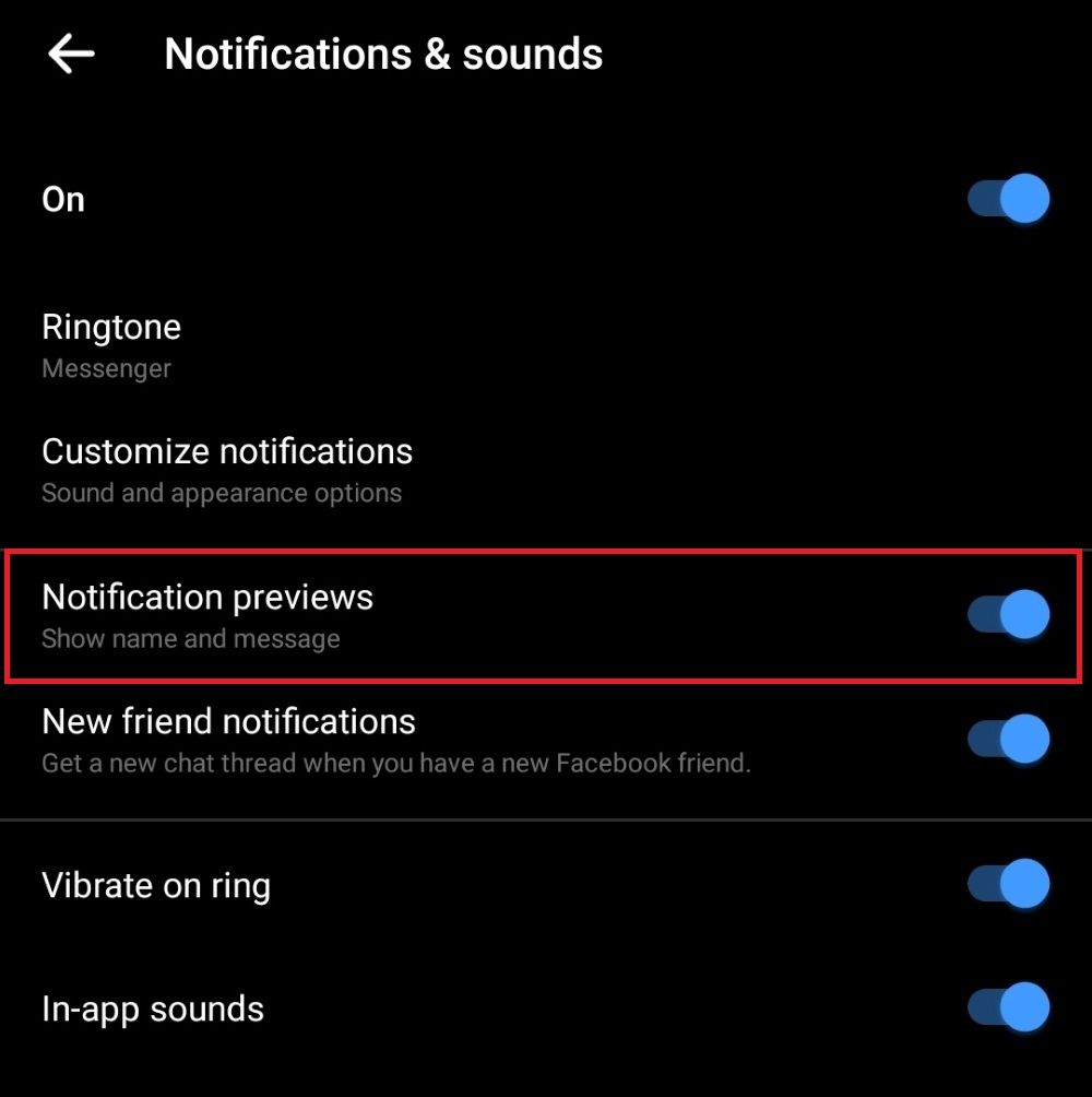 Turning on the "Notification history" or "Notification previews"