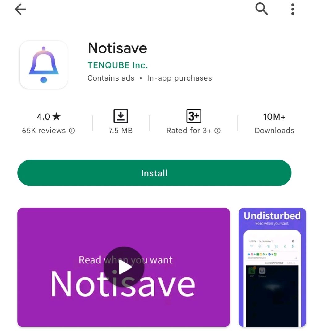 Download "Notisave" from Google Play