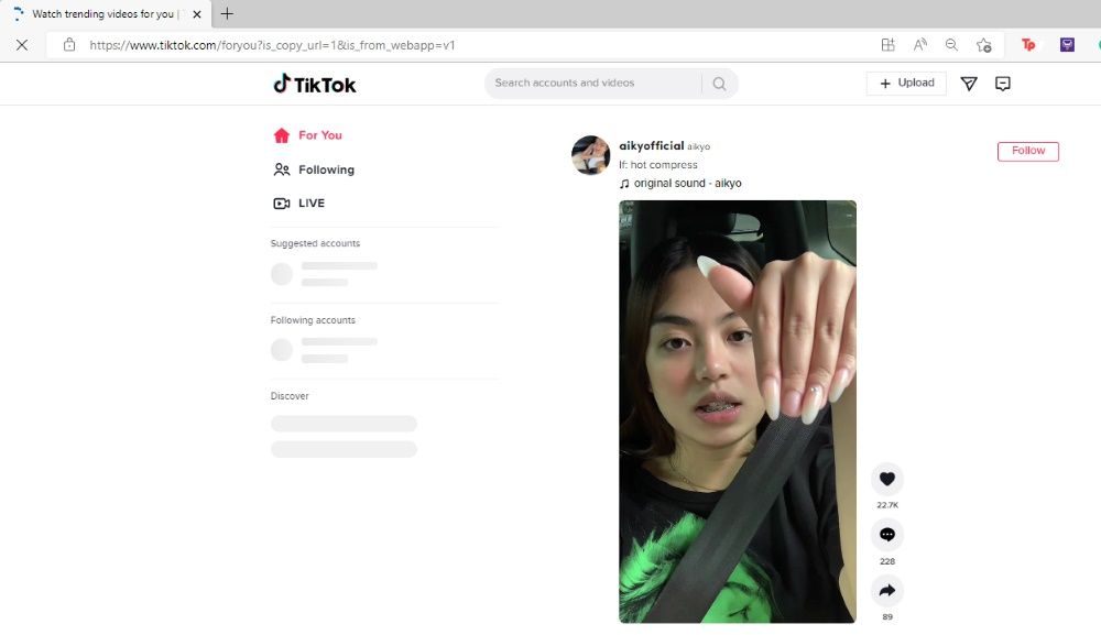 Tiktok on Desktop