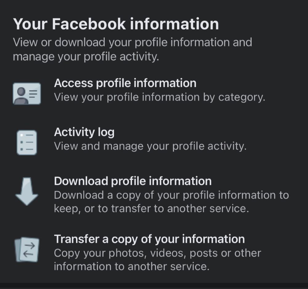 Access the "Your Information" option